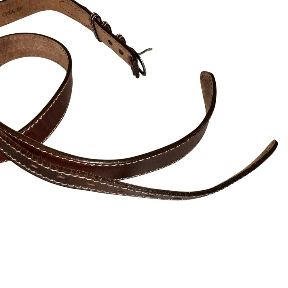 Duluth Trading Co Ranger Work Belt Mens 90013 Brown Leather Size 48